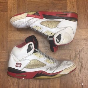 Sz 11 Air Jordan Fire Red 5s V Red/White/Black